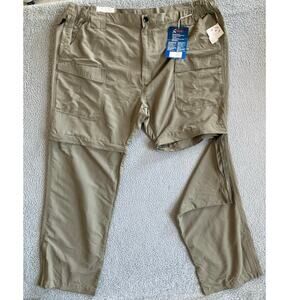 NWT World Wide Sportsman Hybrid Convertible Pant 3XL Zip Beige Fish Hike Outdoor